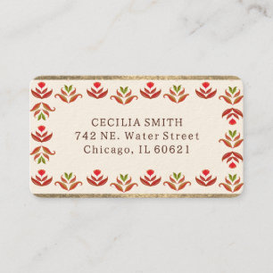 PeopleArt Blommigt Gräns Cute Mysigt Rustic Höst Visitkort
