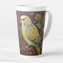 PeopleArt Gult Parakeet med Paisley och Flowers