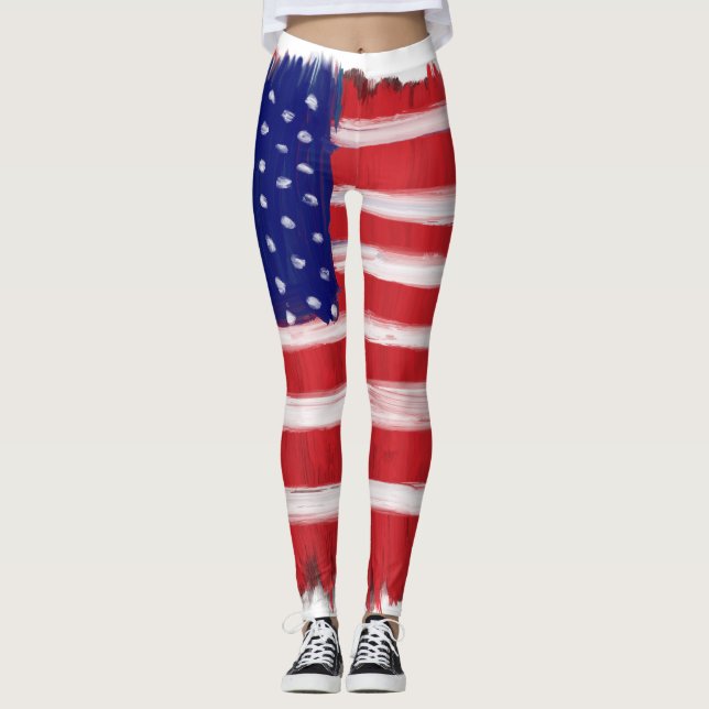 PeopleArt Paked Flagga Leggings (Framsida)
