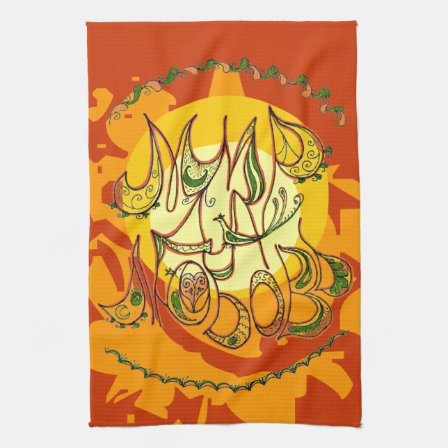 PeopleArt Peace & Kärlek Wish på ryska Kökshandduk (Vertikal)