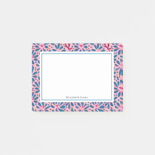 PeopleArt Rosa och Blue Blommigt Post-it Notes Block