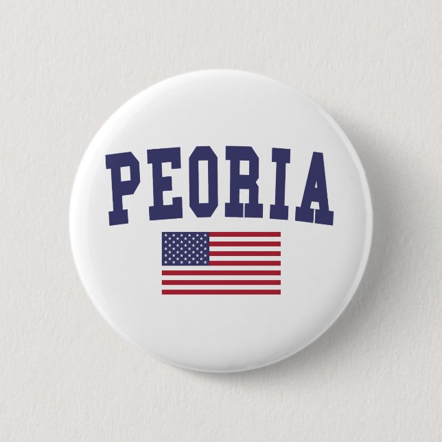 Peoria AZ US Flagga Knapp (Framsida)