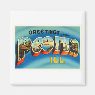 Peoria Illinois IL gammal vintage resorsouvenir Magnet
