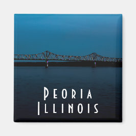 Peoria Illinois River i Sunset Magnet