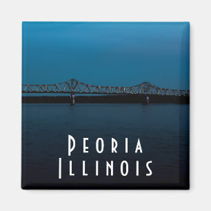 Peoria Illinois River i Sunset Magnet