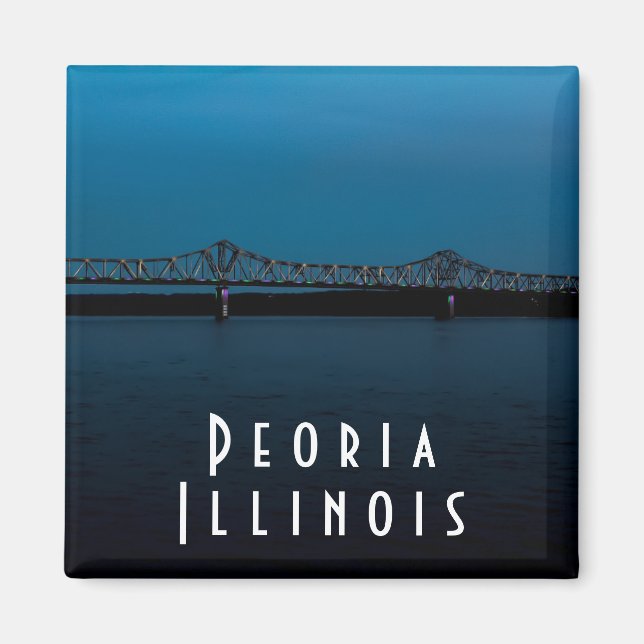Peoria Illinois River i Sunset Magnet (Framsidan)