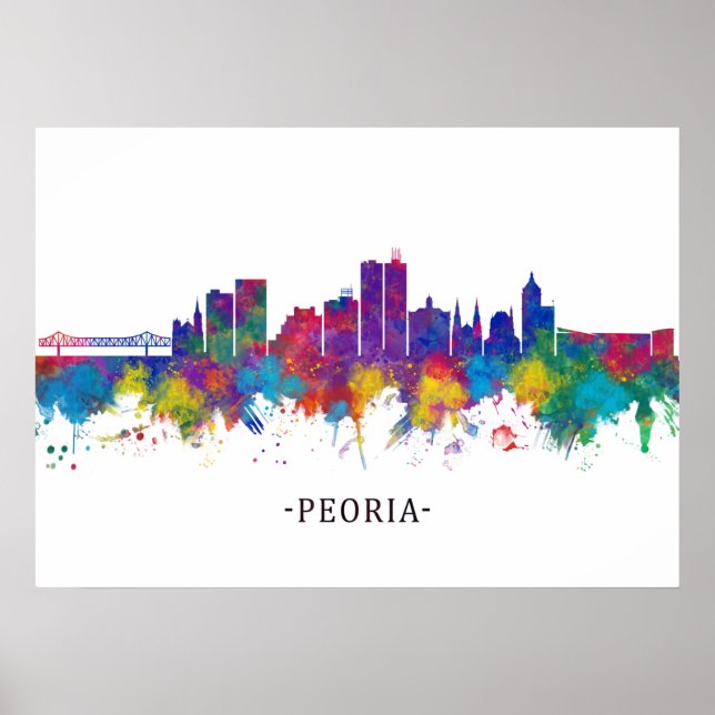 Peoria Illinois Skyline Poster (Framsidan)