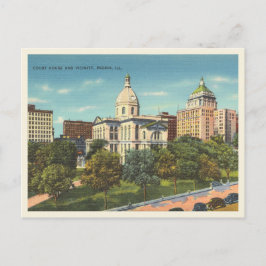 Peoria, Illinois-vintagen i centrala domstol Vykort