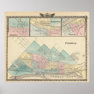 Peoria, Oneida, Knoxville och Dallas Poster