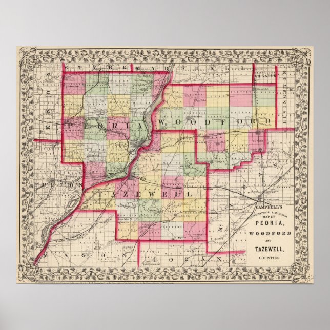 Peoria, Woodford, Tazewell County Poster (Framsidan)