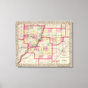 Peoria Woodford, Tazewell län Canvastryck