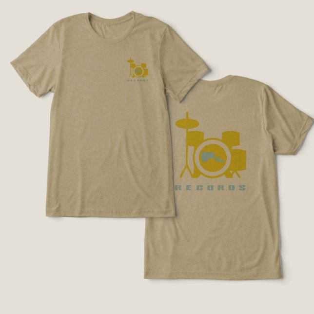 Pep Talk Records trumkit  T Shirt (Design fram och bak)