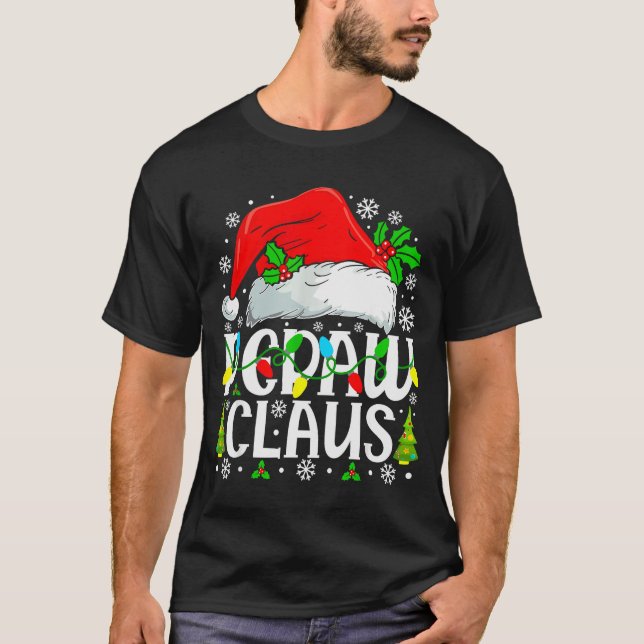 Pepaw Claus Funny Christmas Family Matching  T Shirt (Framsida)