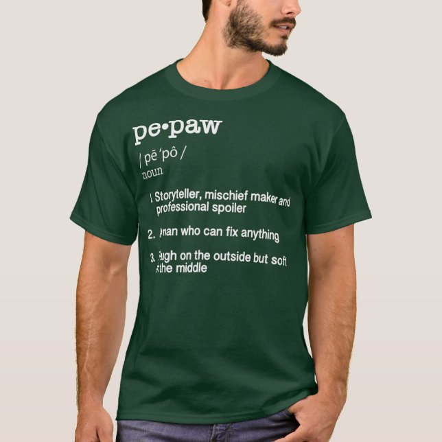 PePaw Definition Fars dag Gift T Shirt (Framsida)