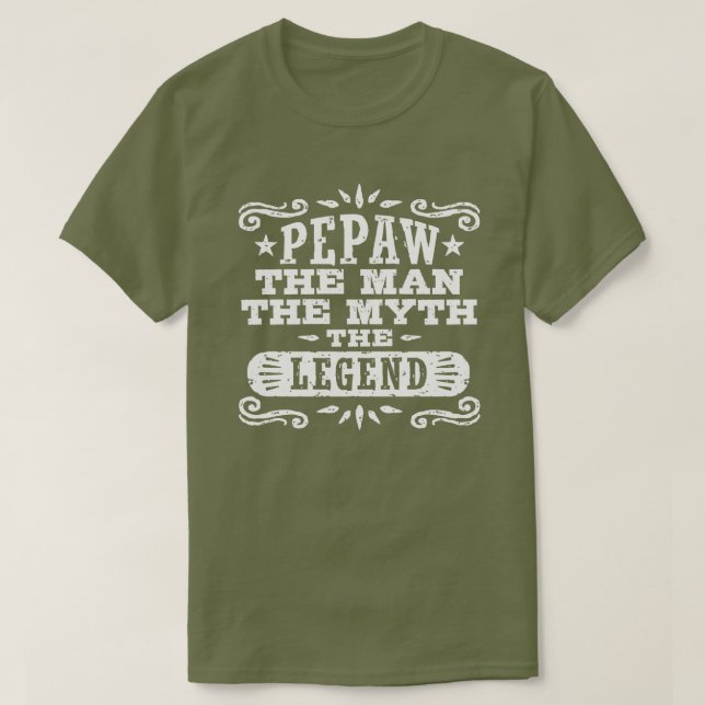 Pepaw människan, myten, förklaringen t-shirt (Design framsida)