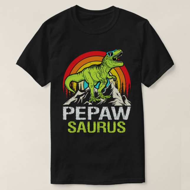 Pepawsaurus Dinosaur Grandpa Saurus Fars dag T Shirt (Design framsida)