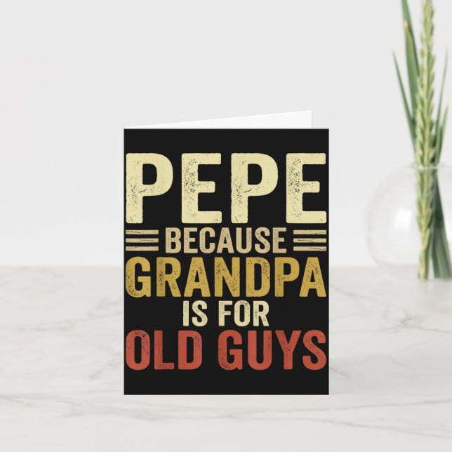 Pepe-design för farfar från barnbarn fadersdag kort (Framsida)