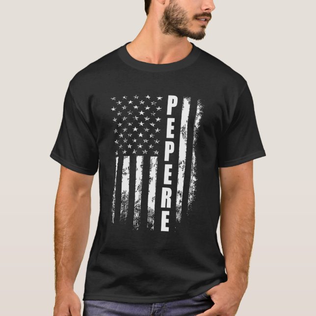Pepere America Flagga for Far Day T Shirt (Framsida)