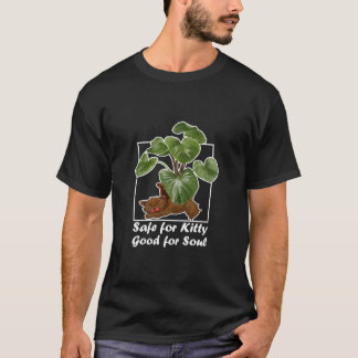 Peperomia Cat Safe Plant Sleeping Fluffy Cat Art T Shirt