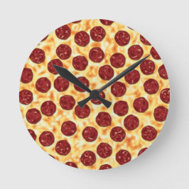 Peperoni Pizza för Pizza Älskare Wall Clock Rund Klocka