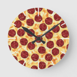 Peperoni Pizza för Pizza Älskare Wall Clock Rund Klocka