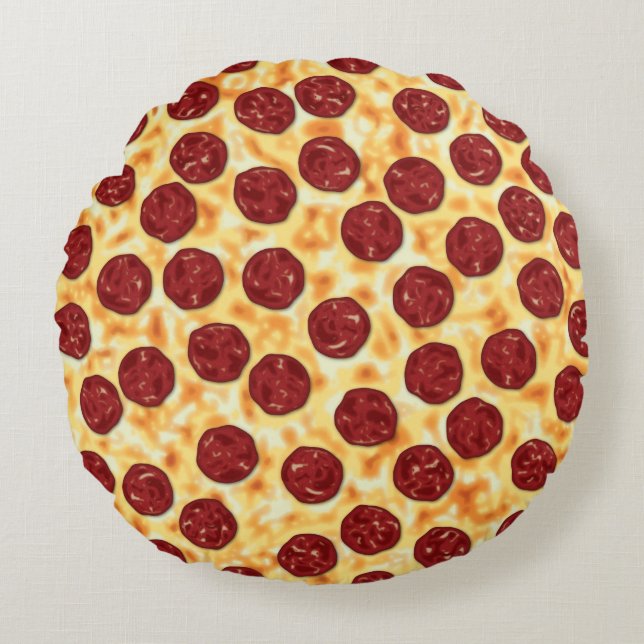 Peperoni Pizza vektor art Rund Kudde (Framsidan)