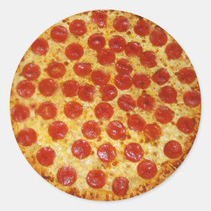 PeperoniPizza Runt Klistermärke