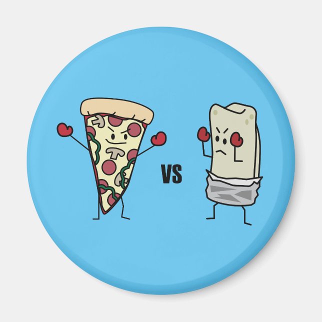 PeperoniPizza VS burritoen: För mexikan italienare Magnet (Framsidan)