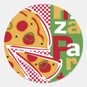 PeperoniPizzaparty Runt Klistermärke