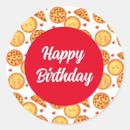 Peperroni,ost och Margherita Pizza Runt Klistermärke