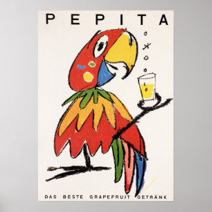 PEPITA Grapefruit Soda Drink av Herbert Leupin Poster