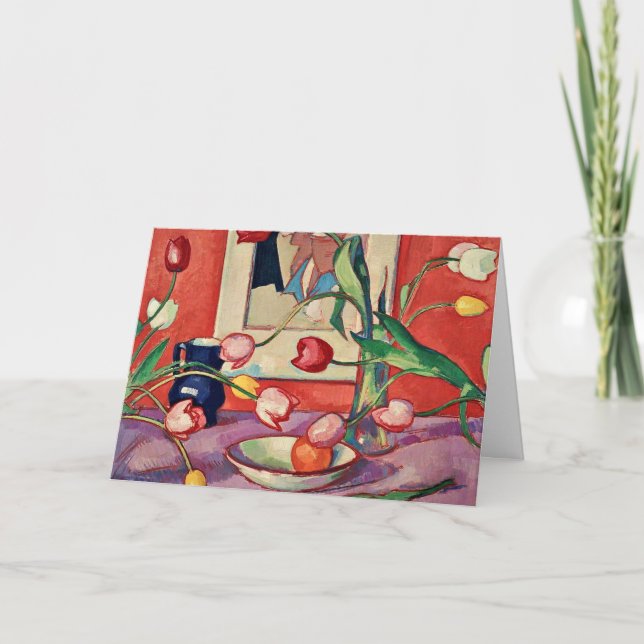 Peploe-Tulips, Blue Jug. Kort (Framsida)