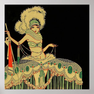 "Peplum Costume" 1926 Magazine Cover by J Carlos Poster