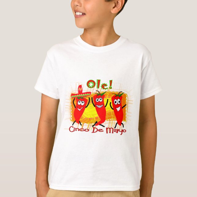 Peppar-Förtjusande Cinco de Mayo 3 dansa chili T Shirt (Framsida)