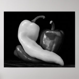Peppar i kärlek svart-vit fotografering poster