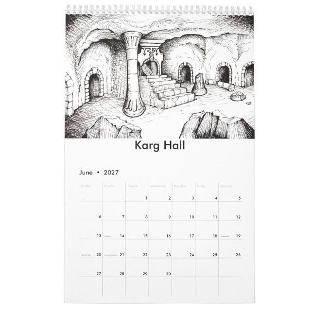 Peppar kalender för konst 2017 för äventyrfantasi (Jun 2027)