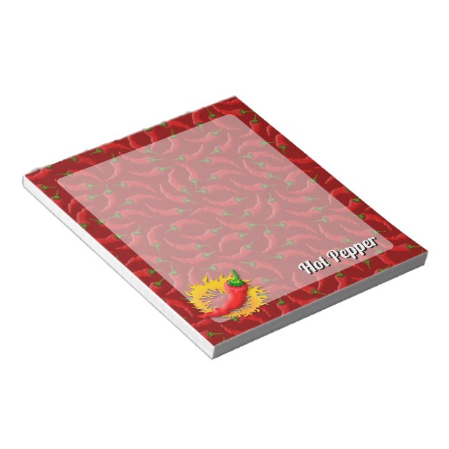 Peppar med Flame-Anteckningsblock Anteckningsblock (Vinklad)