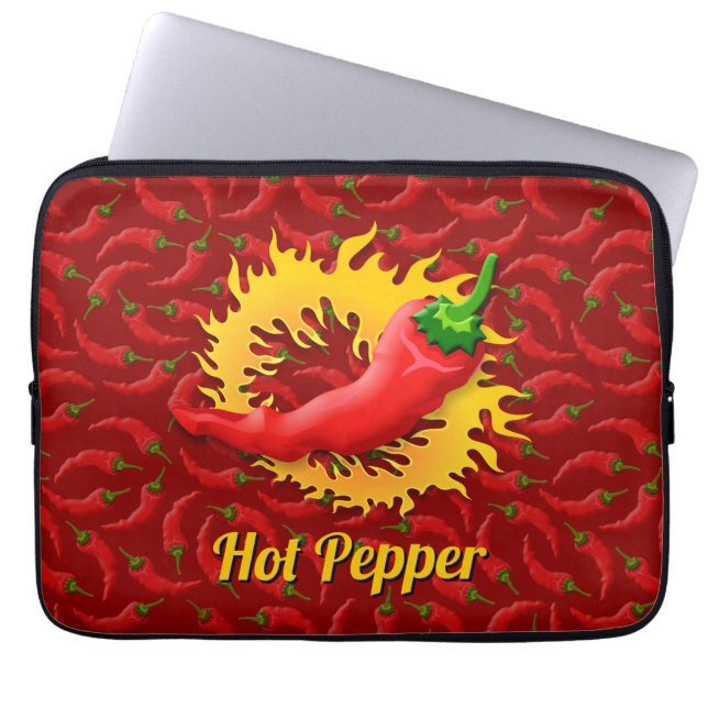 Peppar med Flame Laptop sleeve (Framsidan)