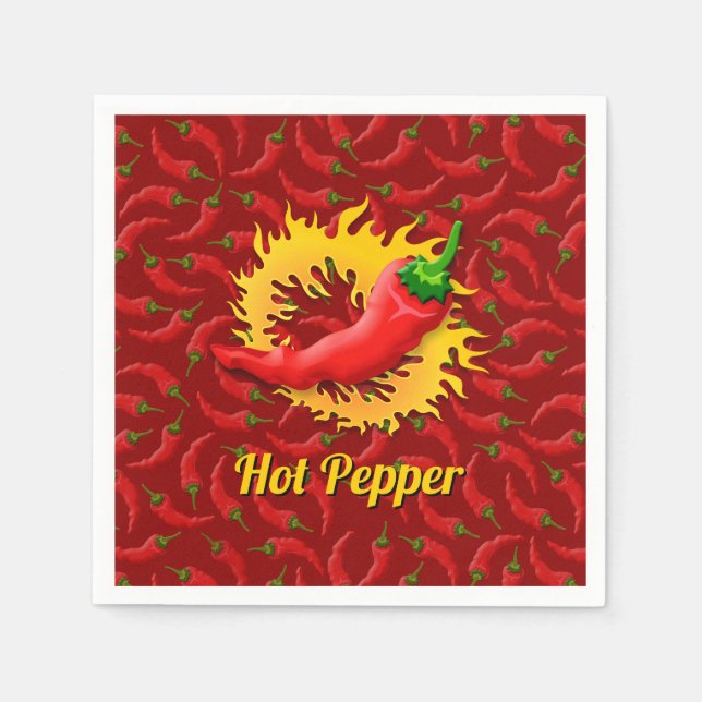 Peppar med Flame Napkins Pappersservett (Framsidan)