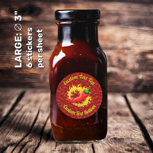 Peppar med Flame Sticker Runt Klistermärke