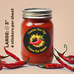 Peppar med Flame Sticker Runt Klistermärke