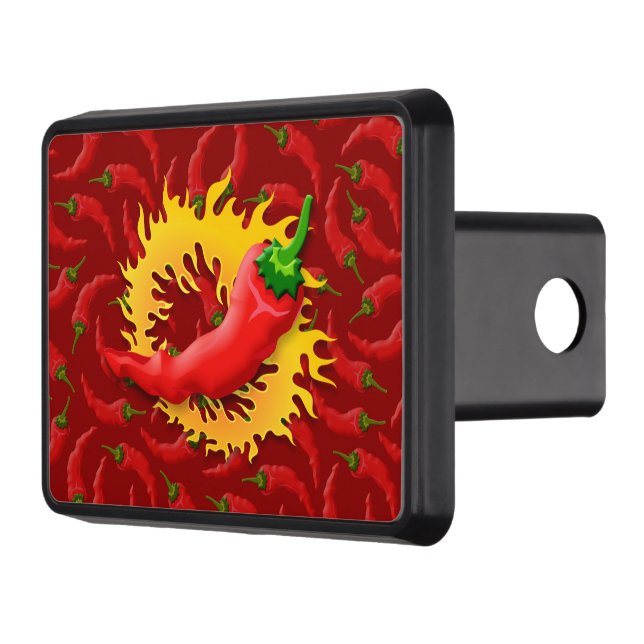 Peppar med Flame Trailer Hitch Cover Dragkroksskydd (Vänster)