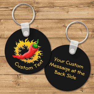 Peppar med flamnyckelkedja nyckelring
