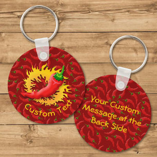 Peppar med flamnyckelkedja nyckelring