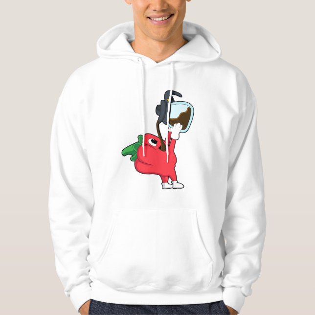 Peppar med koppar av kaffe hoodie (Framsida)