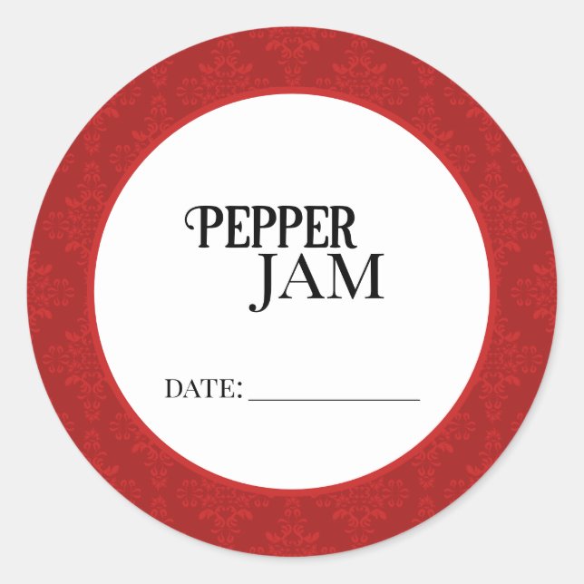 Peppar sylt konserveringslock Etiketter (Framsida)