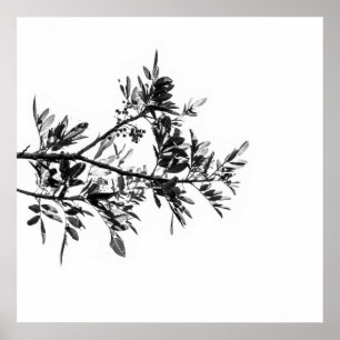 Peppar Träd Blommor Löv Natur Affisch