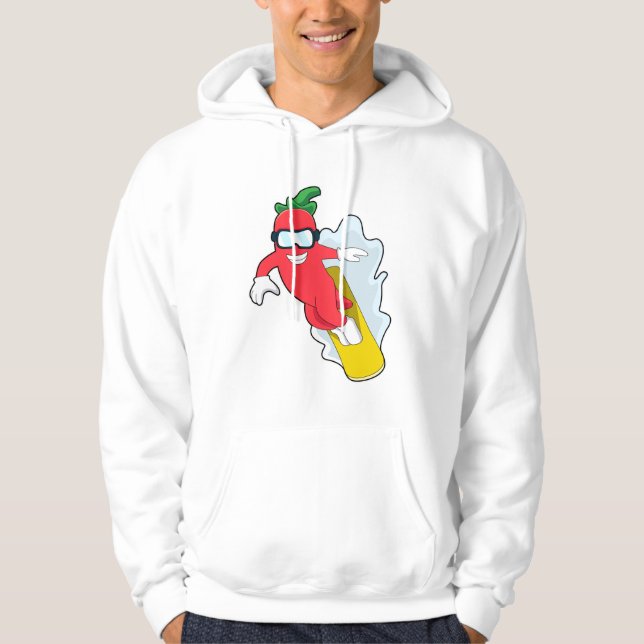 Peppar vid snowboardsjön med snurrbord hoodie (Framsida)