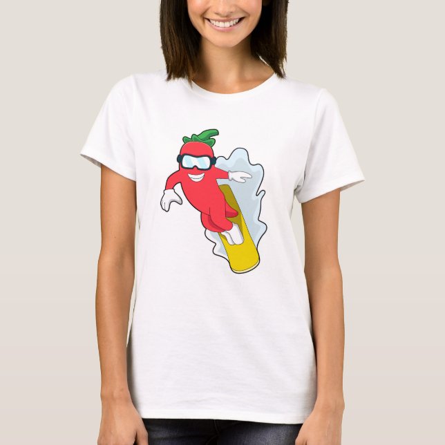 Peppar vid snowboardsjön med snurrbord t shirt (Framsida)