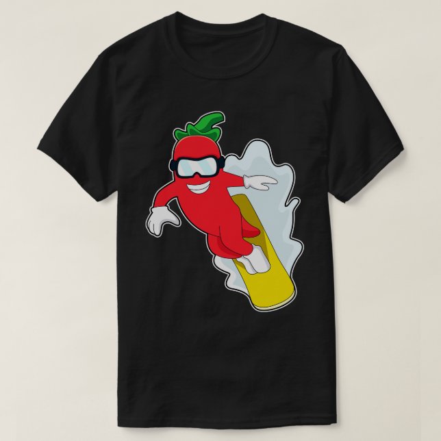Peppar vid snowboardsjön med snurrbord t shirt (Design framsida)